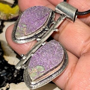 Double Purpurite Crystal Pendant 2 1/2”